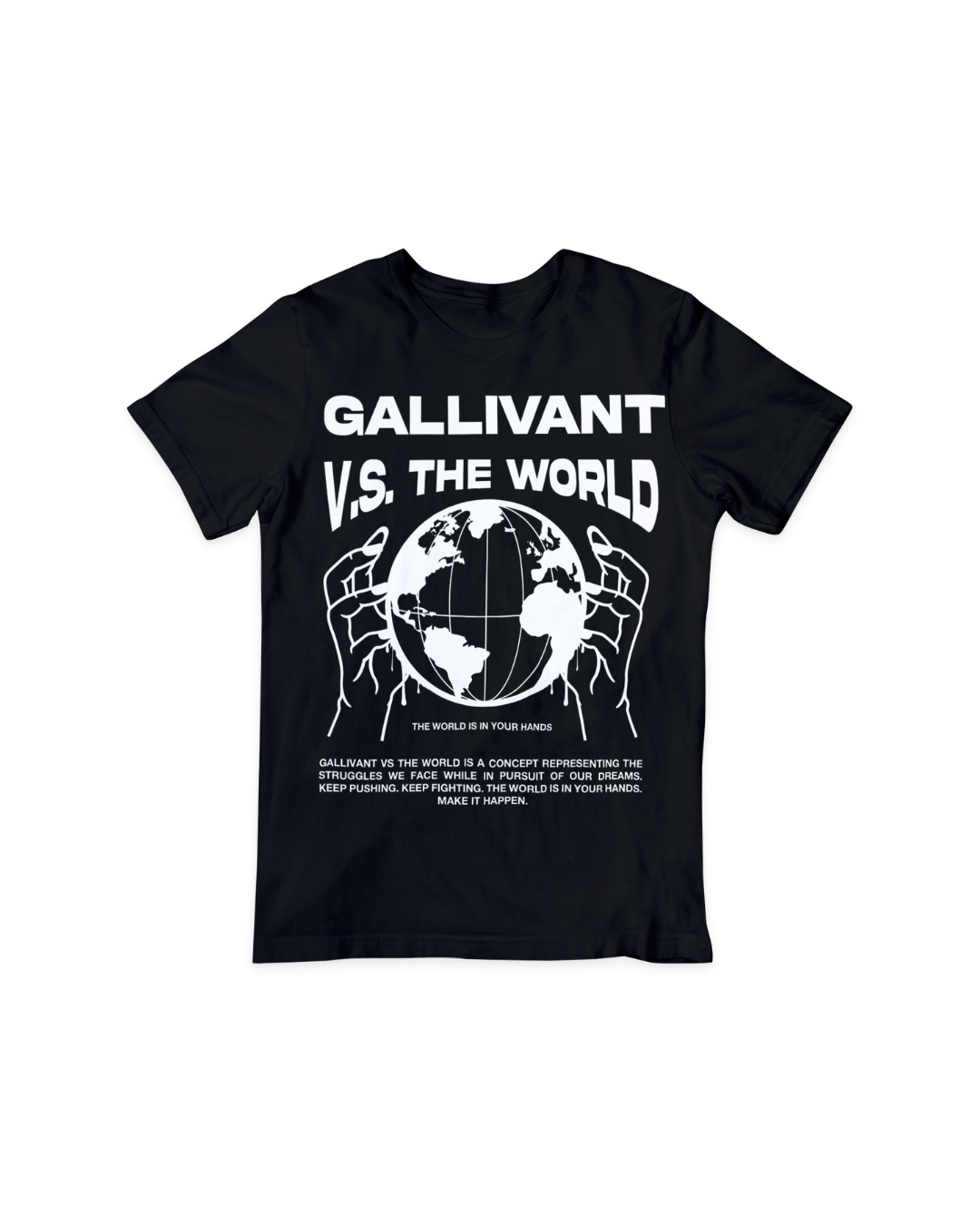 "WORLD IN YOUR HANDS" TEE (BLACK)